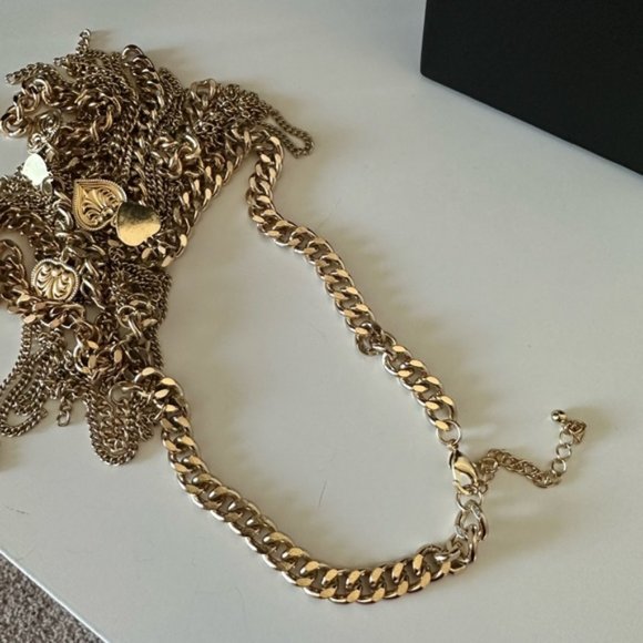 Gold Tone Fringe Necklace - Picture 2 of 3